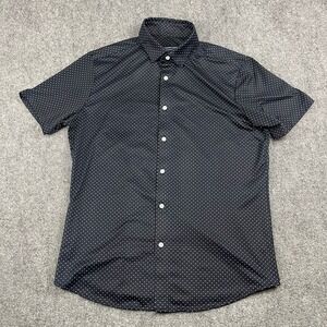 Mizzen + Main Trim Men Medium AOP Polka Dot Performance Button Down SS Black